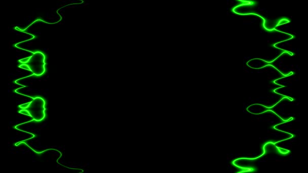 Neon Pojawiające Się Znikające Falujące Świecące Ostre Zielone Prostopadłe Linie — Wideo stockowe