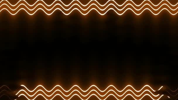 Рамка Длинный Волнистый Прямоугольный Горизонтальный Тройной Огненный Оранжевые Линии Молнии — стоковое видео