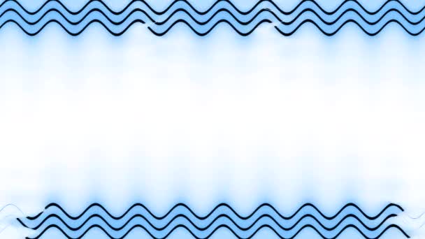 Çerçeve Beyaz Zemin Üzerinde Uzun Dalgalı Dikdörtgen Yatay Üçlü Mavi — Stok video