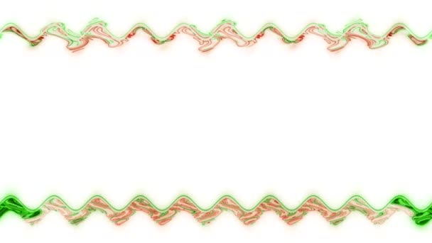 Frame Long Wavy Rectangular Horizontal Decorated Green Lines Lightening Darkening — Stock Video