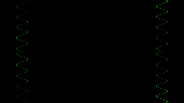 Рамка Длинные Волнистые Прямоугольные Вертикальные Украшения Зеленые Линии Молнии Затемнения — стоковое видео