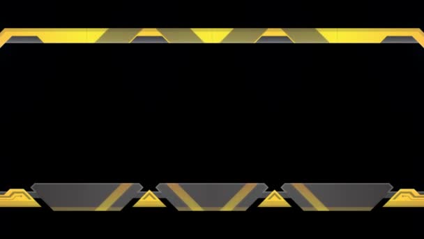 Dlouhé Vodorovné Mechanické Pohybující Žluté Svislé Čáry Černém Pozadí Prostorem — Stock video