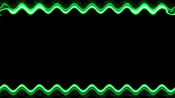 Retangular Ondulado Colorido Néon Brilhante Quadro Quadrado Verde Quadro Horizontal — Vídeo de Stock