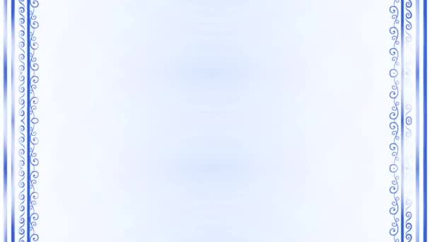 Квадратна Багато Прикрашена Неонова Сяюча Синя Прямокутна Рамка Горизонтальна Рамка — стокове відео