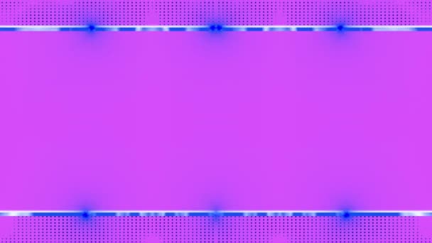 Rectangular Neon Glowing Blue Square Frame Horizontal Frame Pink Background — Stock Video