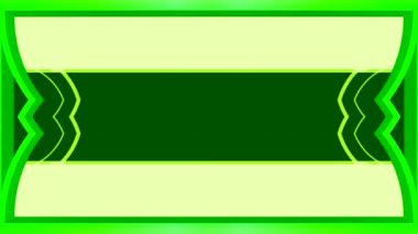 Renkli arkaplanda dikdörtgen, parlayan yeşil çerçeve, yatay çerçeve. Soyut görüntüler. Kendi içeriğiniz için ortadaki boşluk. Yeşil Ekran.