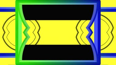 Dikdörtgen, tüm ekran için soyut yeşil ve mavi çerçeve, renkli arkaplan üzerinde yatay. Kendi içeriğiniz için ortadaki boşluk. Yeşil Ekran.