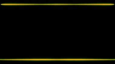 Hareketli neon ışık efektli dikdörtgen yatay çerçeve, yeşil çerçeve. Uzun, parlak çizgiler. Ortadaki kendi içeriğiniz için boş siyah boşluk.