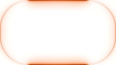 Dikdörtgen ve oval yarı dairesel yatay çerçeve hareket eden neon ışık efekti, turuncu çerçeve. Uzun, parlak çizgiler. Ortadaki kendi içeriğiniz için boş beyaz boşluk.