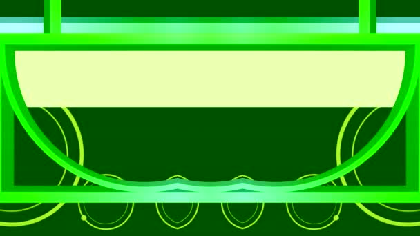 Rectangular Semicircular Toda Pantalla Color Marco Verde Horizontal Sobre Fondo — Vídeo de stock