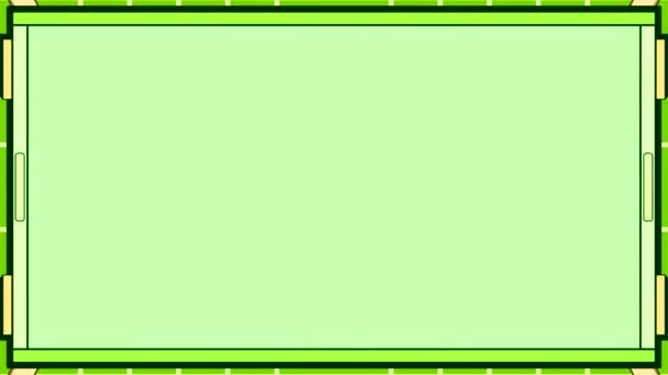 Narrow Rectangular Full Green Horizontal Frame Light Green Background Moving — Stock Video