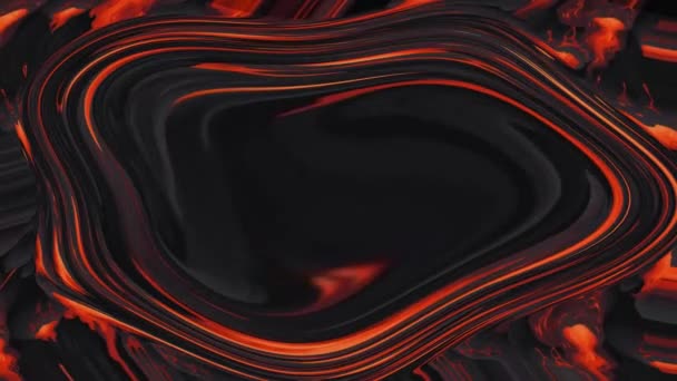 Líneas Pintura Que Fluyen Lentamente Acuarela Color Negro Anaranjado Oscuro — Vídeos de Stock