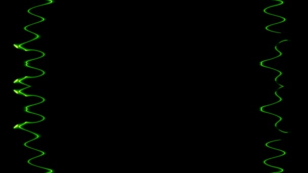 Появление Исчезновение Слегка Волнистых Длинных Светящихся Линий Квадратная Вертикальная Рамка — стоковое видео