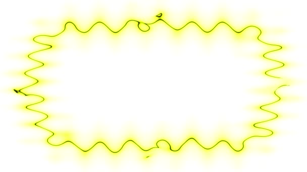 Apparaissant Disparaissant Ondulé Longues Lignes Lumineuses Cadre Horizontal Rectangulaire Avec — Video