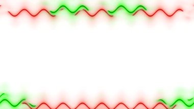 Yeşil ve Kırmızı Renkli Soyut Dalga Çerçevesi