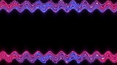 Mor ve Pembe Dalgalı Çizgilerle Soyut Neon Çerçevesi