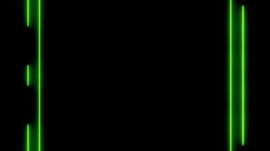 Siyah Arkaplanda Soyut Yeşil Neon Çizgileri