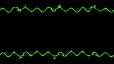 Siyah arkaplan üzerindeki soyut yeşil çizgiler