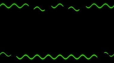 Soyut Yeşil Neon Dalga Çerçevesi