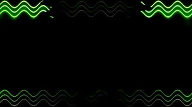 Soyut Yeşil Neon Dalga Çerçevesi