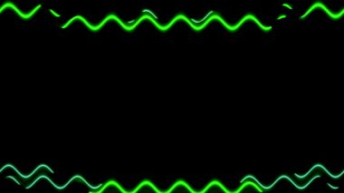 Yeşil Neon Dalga Çizgileri Soyut Arkaplan