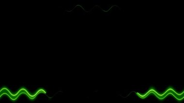 Siyah Arkaplanda Soyut Yeşil Dalga Çizgileri