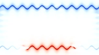 Kırmızı ve mavi dalgalı çizgileri olan soyut arkaplan