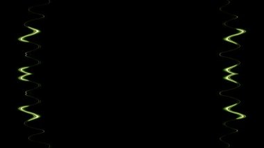 Siyah arkaplan üzerindeki soyut yeşil çizgiler