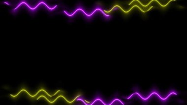 Siyah Arkaplanda Mor ve Sarı Neon Işıklar