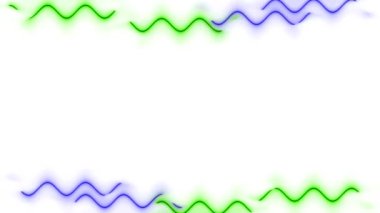 Soyut Yeşil ve Mavi Dalgalı Çizgiler Tasarımı