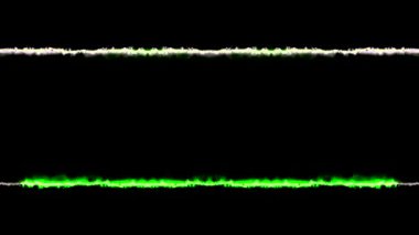 Siyah Arkaplanda Yeşil ve Beyaz Çizgilerle Soyut Arıza Sanatı