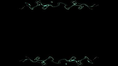 Siyah Arkaplanda Soyut Teal Çizgileri