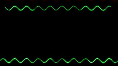 Siyah Arkaplanda Soyut Yeşil Işık Dalgaları