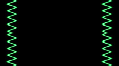 Siyah Arkaplanda Soyut Yeşil Dalga Çerçevesi