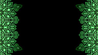 Siyah Arkaplanda Yeşil Mandala Sınırı