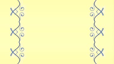 Mavi Süslü Sarı Arkaplan