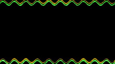 Soyut Yeşil ve Sarı Dalga Çizgileri Çerçevesi