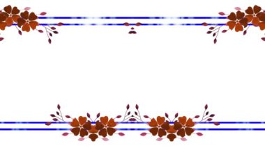 Mavi çizgili çiçek çerçevesi