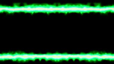 Siyah Arkaplan Üzerinde Soyut Yeşil ve Beyaz Enerji Çizgileri