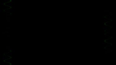 Siyah arkaplan üzerindeki soyut yeşil çizgiler