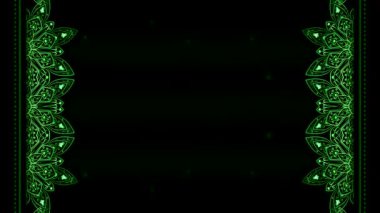 Siyah Arkaplanda Yeşil Süslü Sınır