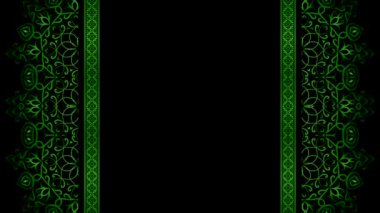 Siyah Arkaplanda Yeşil Süslü Çerçeve