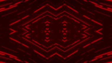 Kırmızı Neon Geometrik Soyut Desen