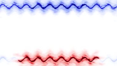 Soyut Kırmızı ve Mavi Dalga Çerçevesi