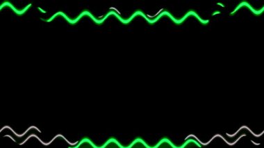 Soyut Yeşil Neon Işık Dalgaları Çerçevesi