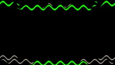 Soyut Yeşil Neon Dalga Çerçevesi