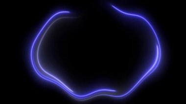 Mavi Neon Işık Çerçevesi