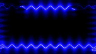 Soyut Mavi Neon Işık Çerçevesi