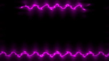 Soyut Mor Neon Çizgileri Çerçevesi