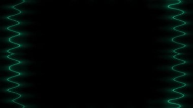 Siyah Arkaplanda Soyut Yeşil Neon Çizgileri